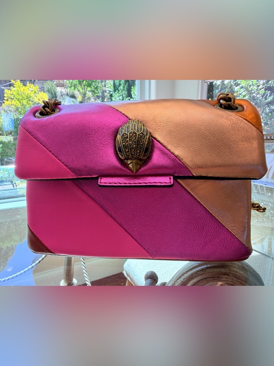 Kurt Geiger Handbags - Kurt Geiger Metallic Pink and Copper Colorblock Shoulder Bag